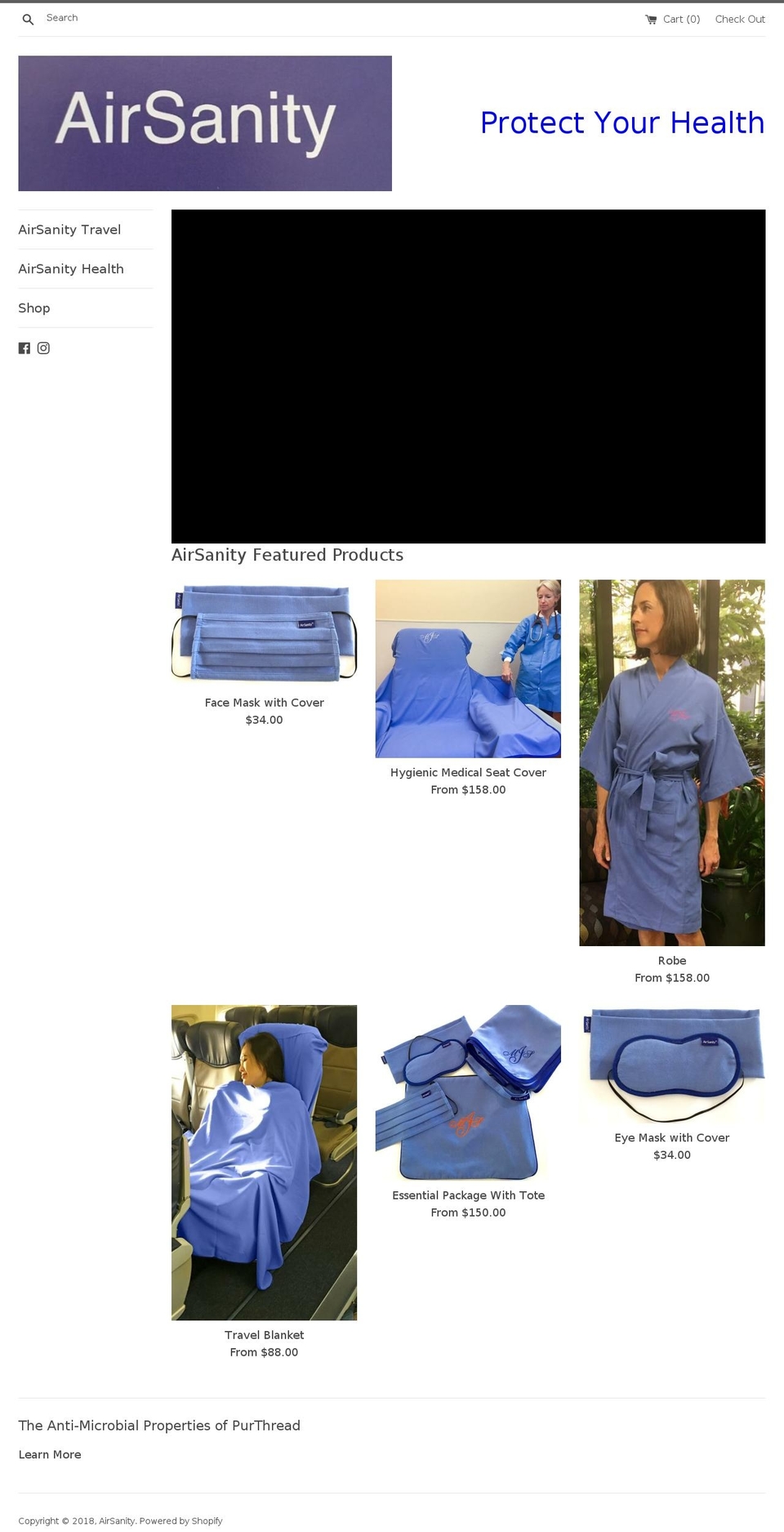 airsanity.com — Shopify storefront screenshot