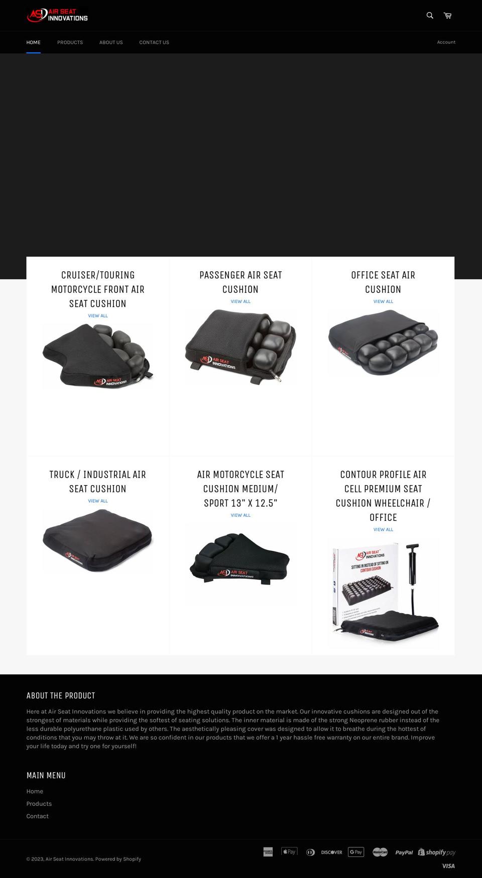 airseatinnovations.com — Shopify storefront screenshot