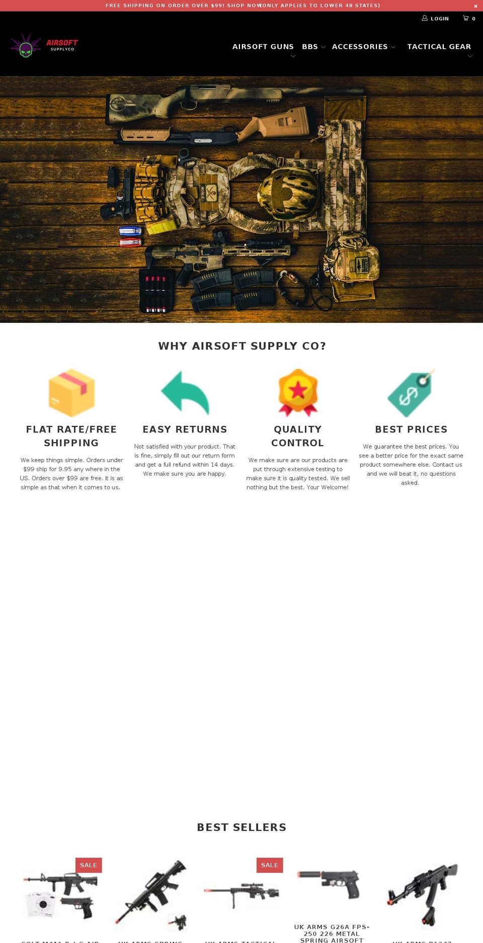 airsoftsupplyco.com — Shopify storefront screenshot