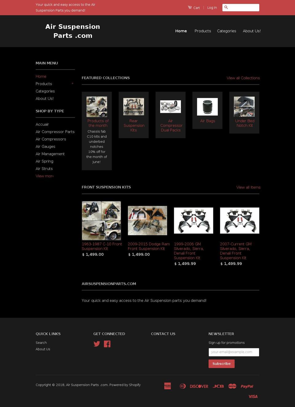 airsuspensionparts.com — Shopify storefront screenshot