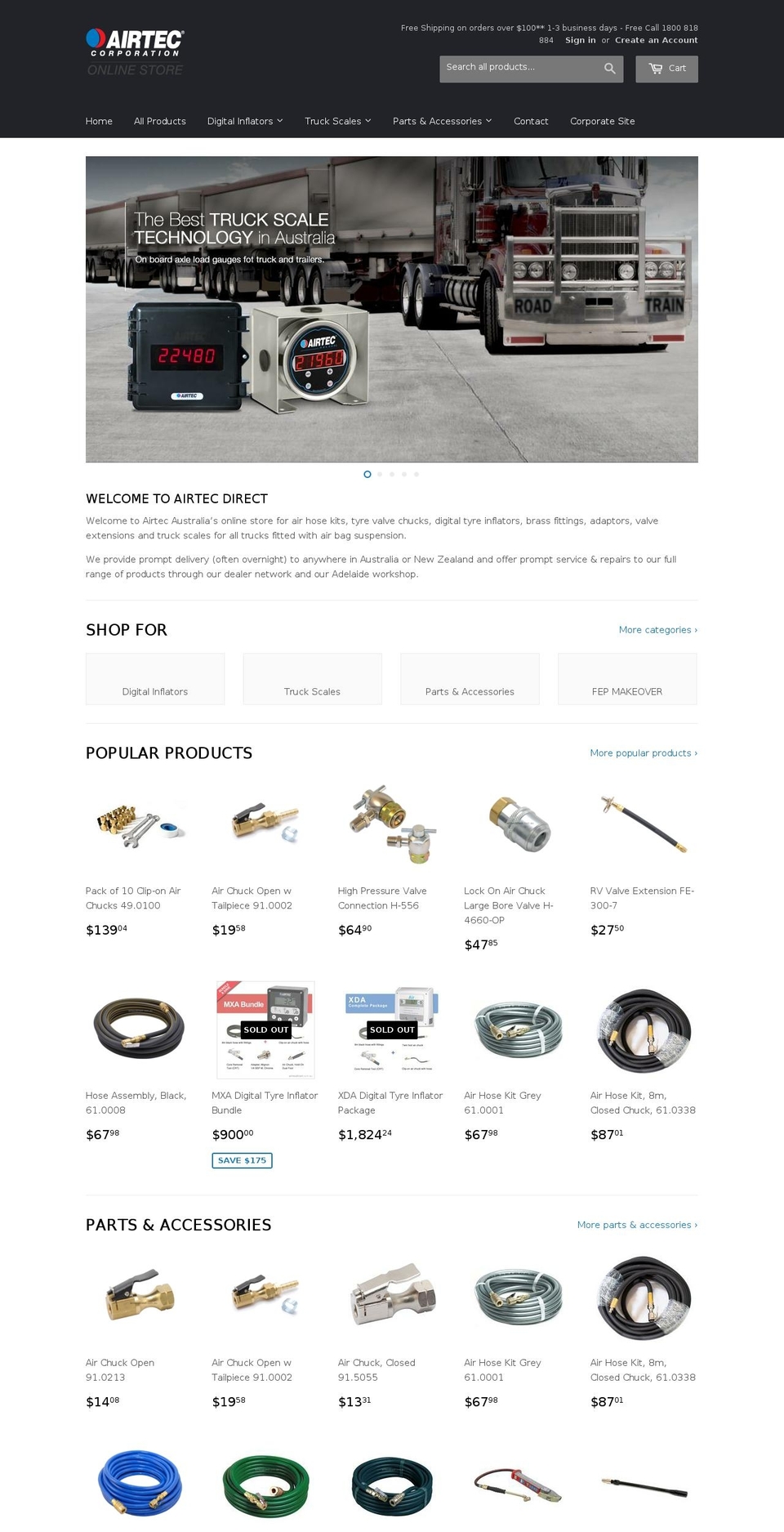 airtecdirect.com.au shopify website screenshot