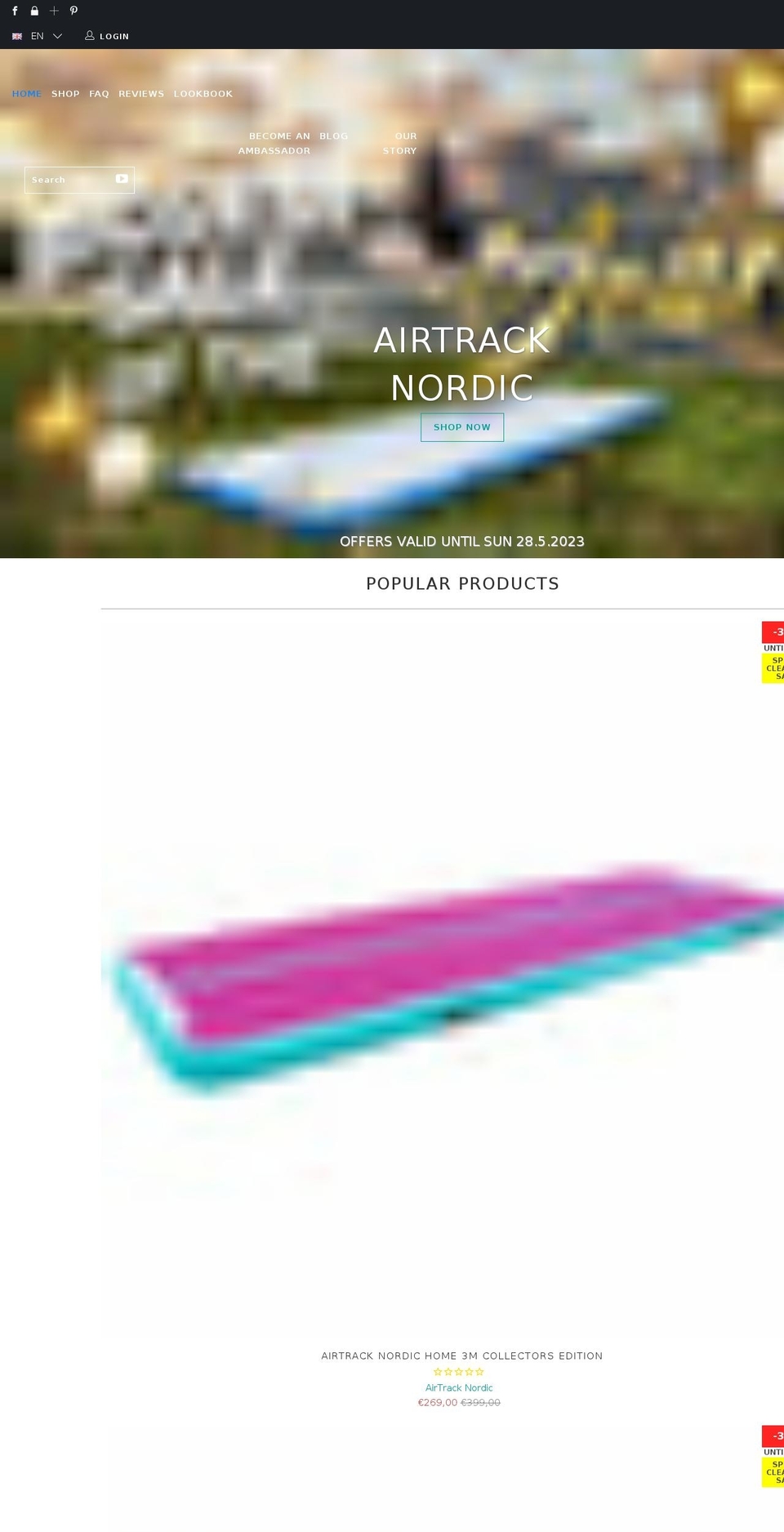 airtracknordic.com shopify website screenshot