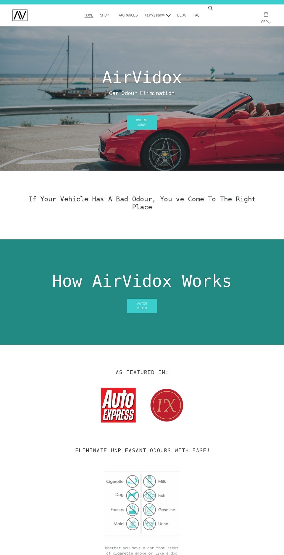 airvidox.com shopify website screenshot