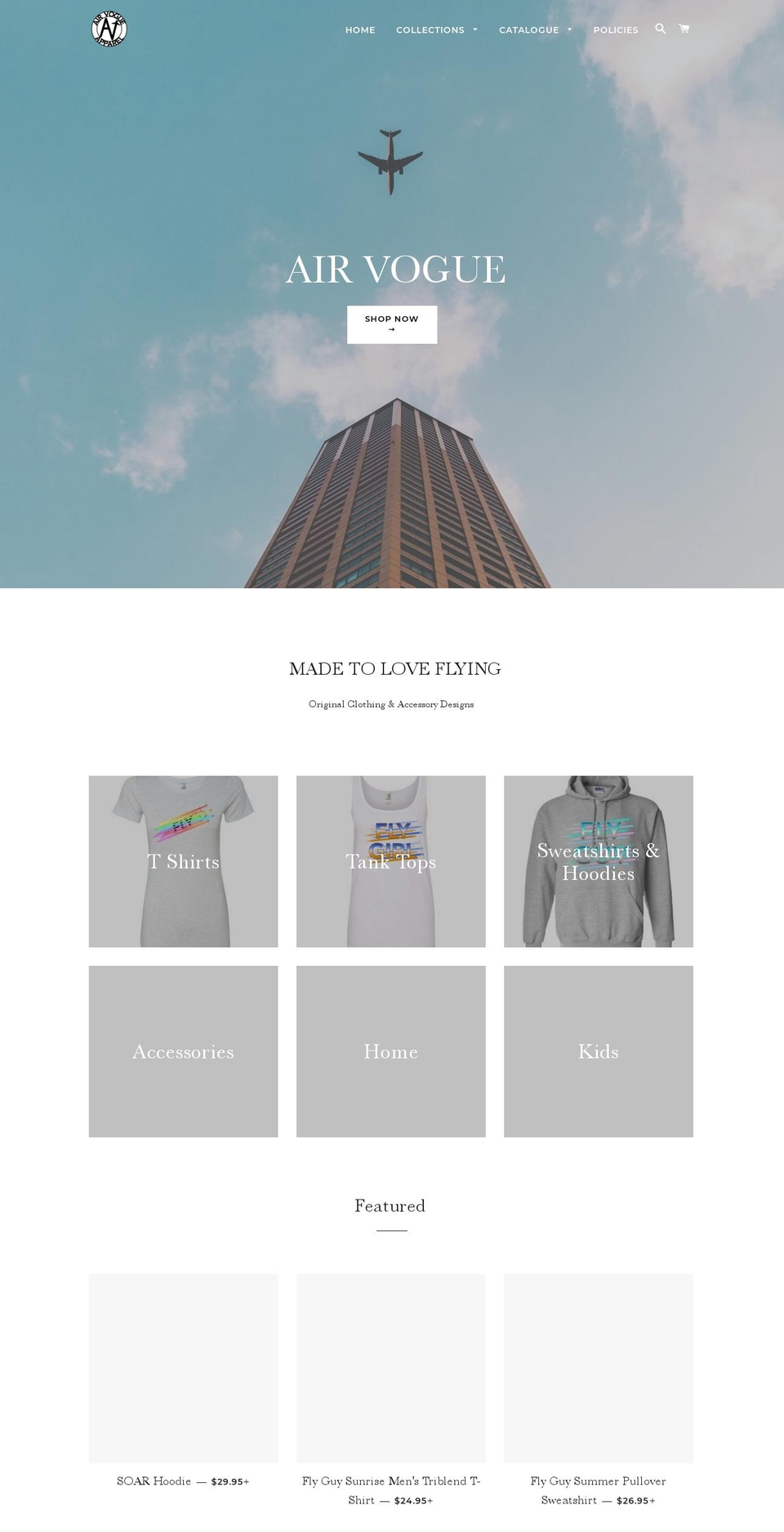 airvogue.com — Shopify storefront screenshot