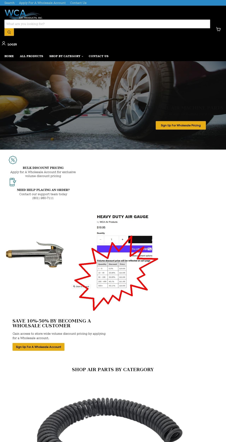 airwaterparts.com shopify website screenshot