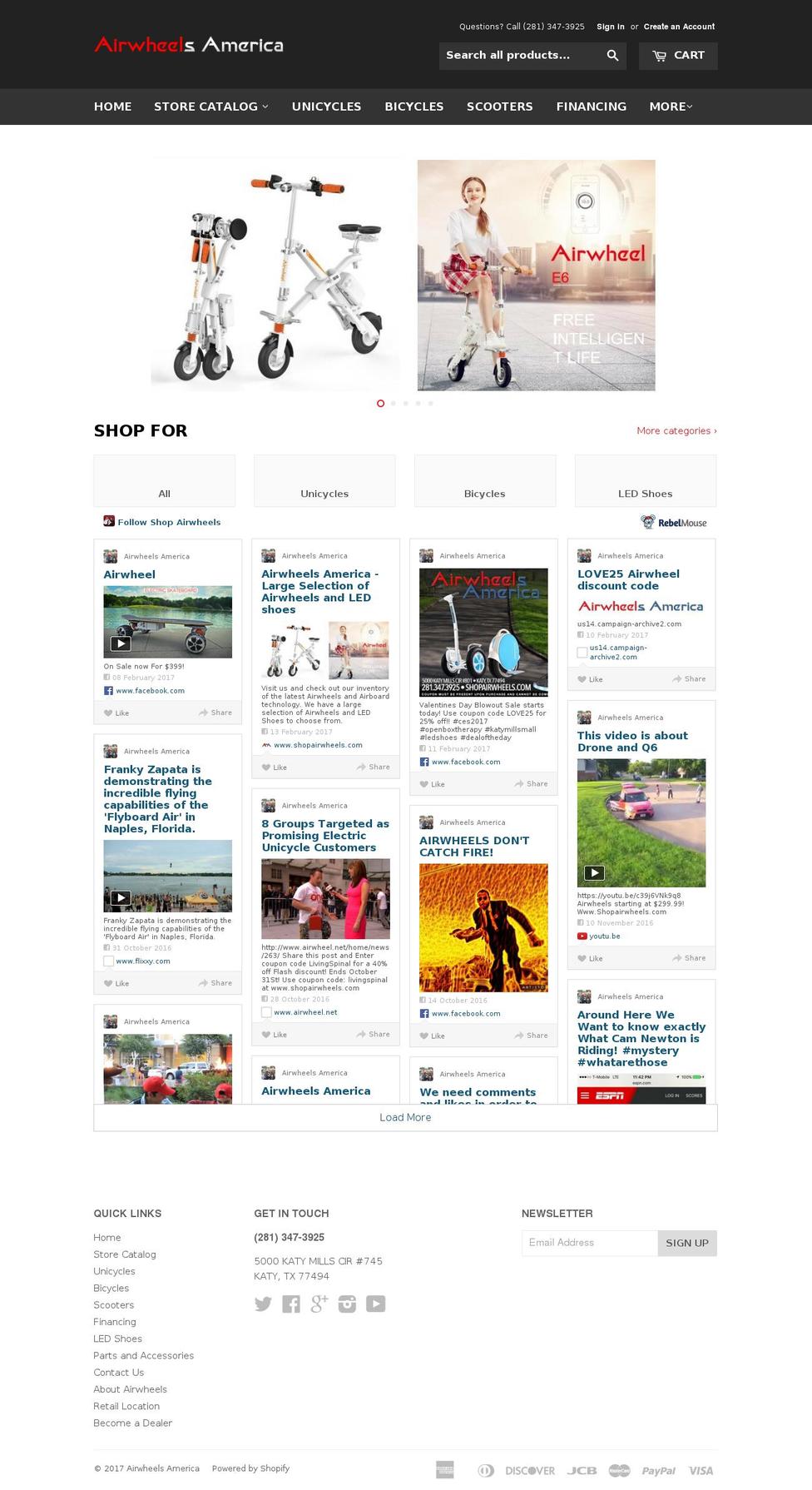 airwheelsdirect.com shopify website screenshot