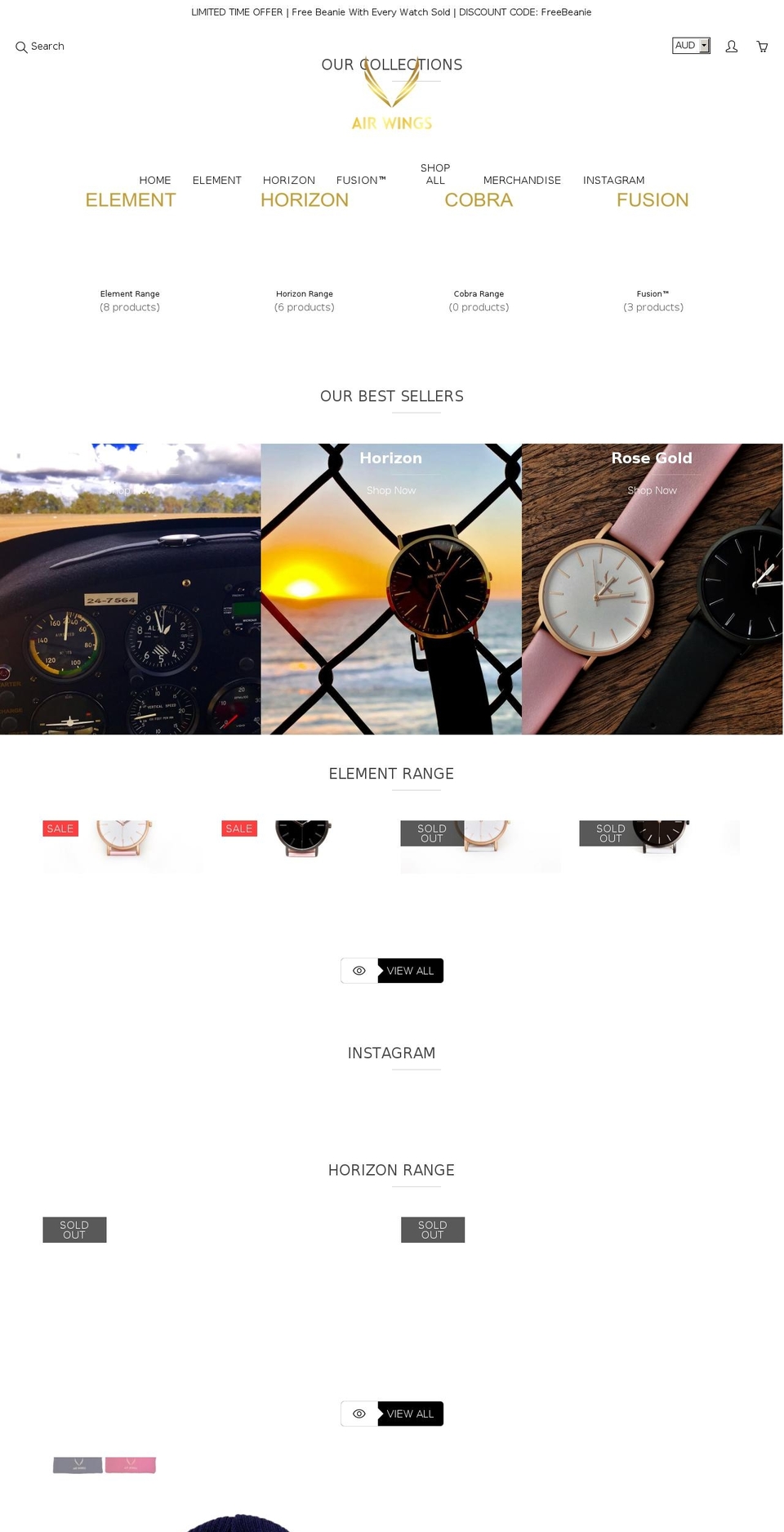 airwings.shop shopify website screenshot