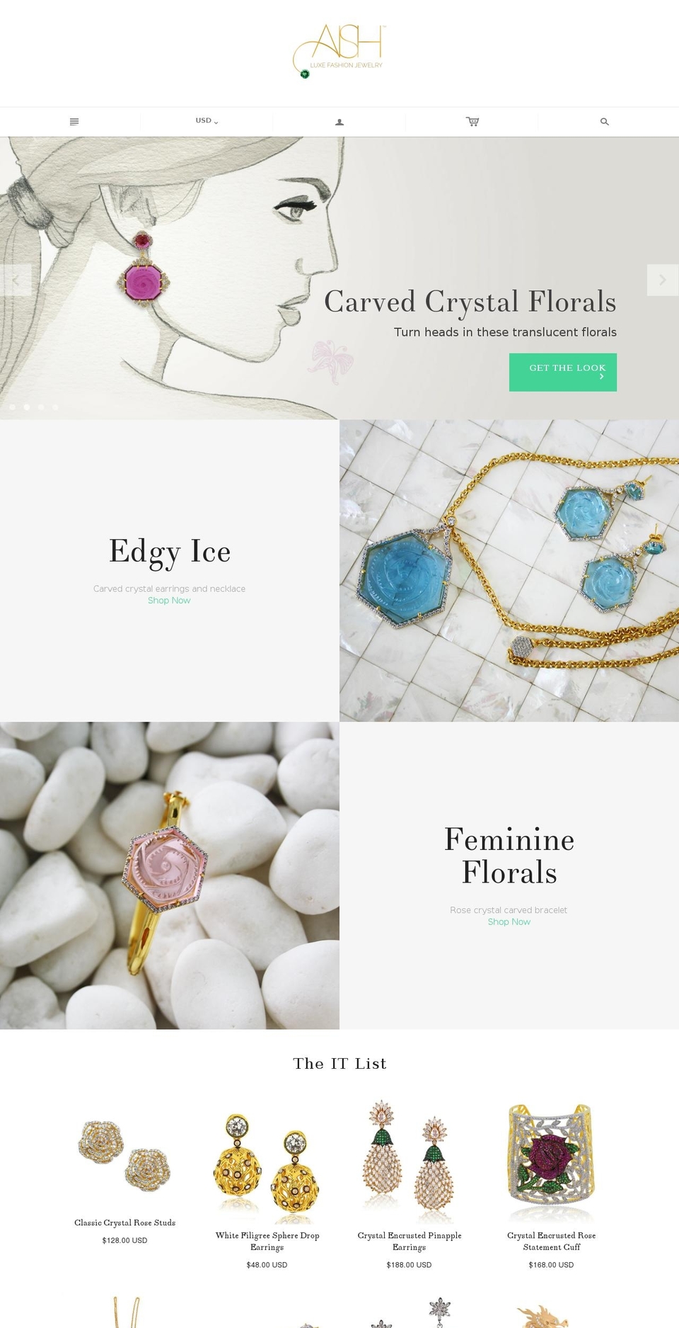 aishjewels.com shopify website screenshot