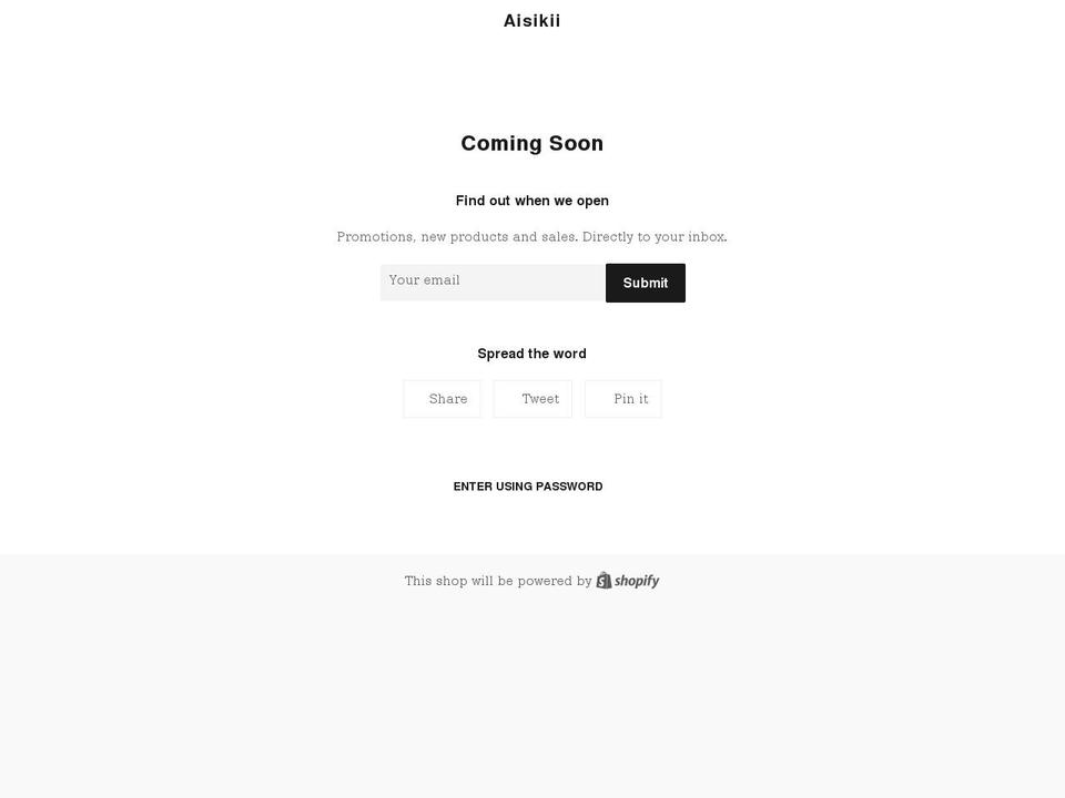 aisikii.com shopify website screenshot