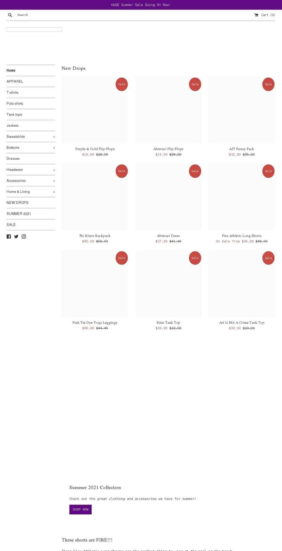 aitclothing.com shopify website screenshot