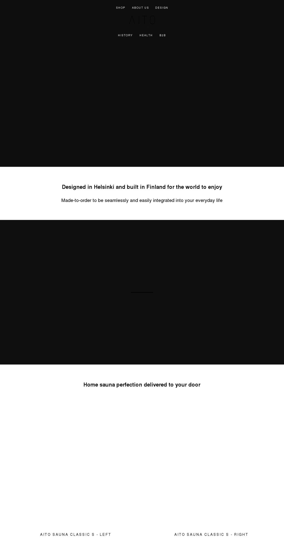 aitosauna.com shopify website screenshot