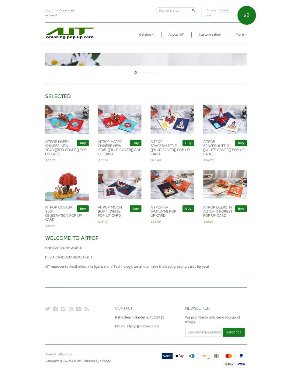 aitpop.com shopify website screenshot