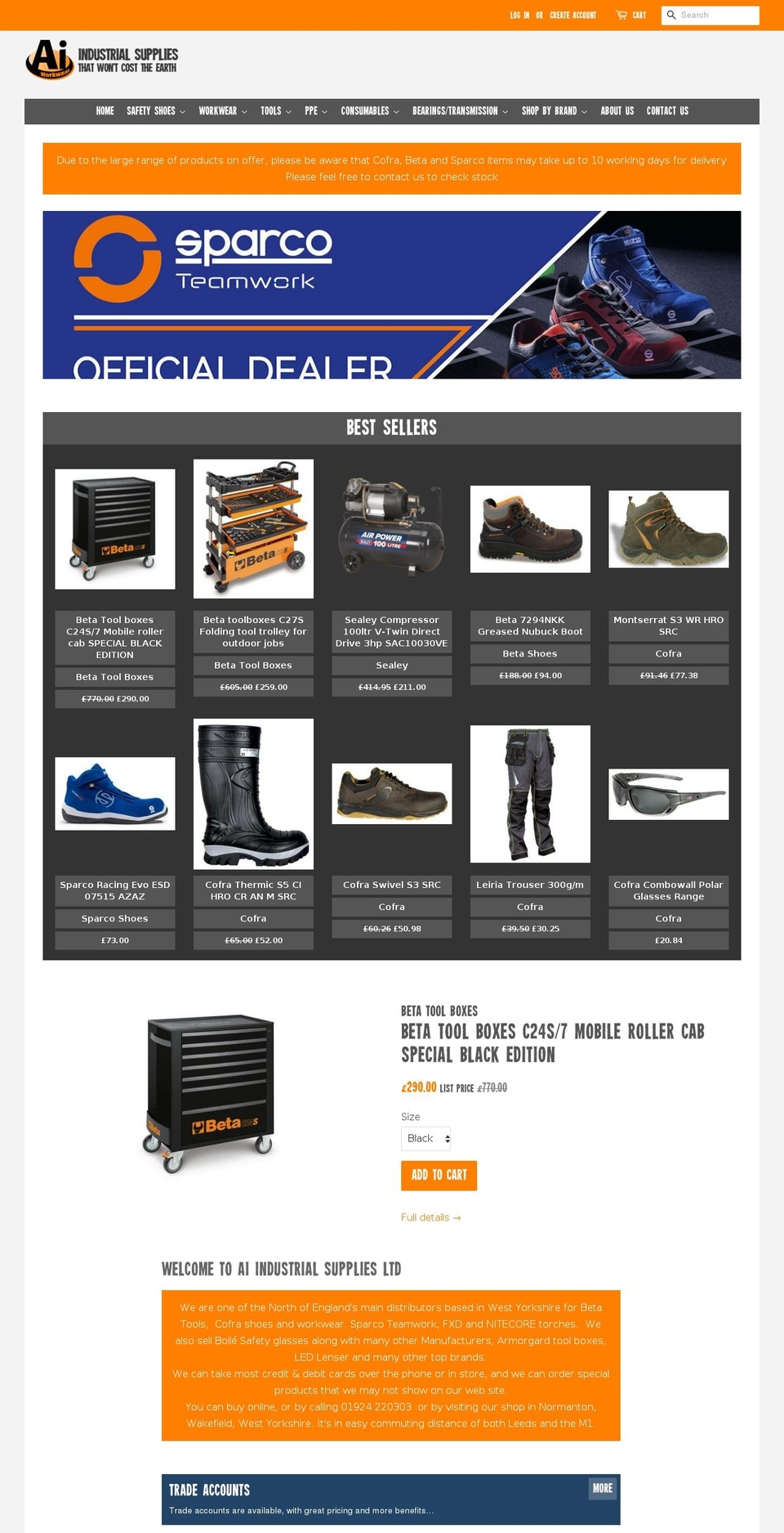 aiworkwear.co.uk shopify website screenshot