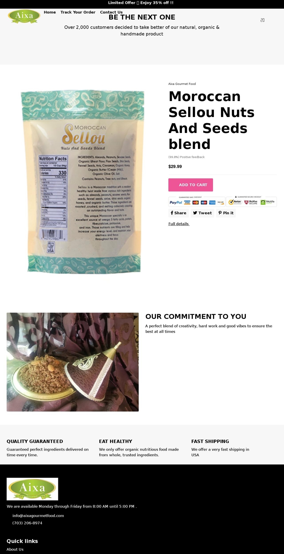 aixagourmetfood.com shopify website screenshot