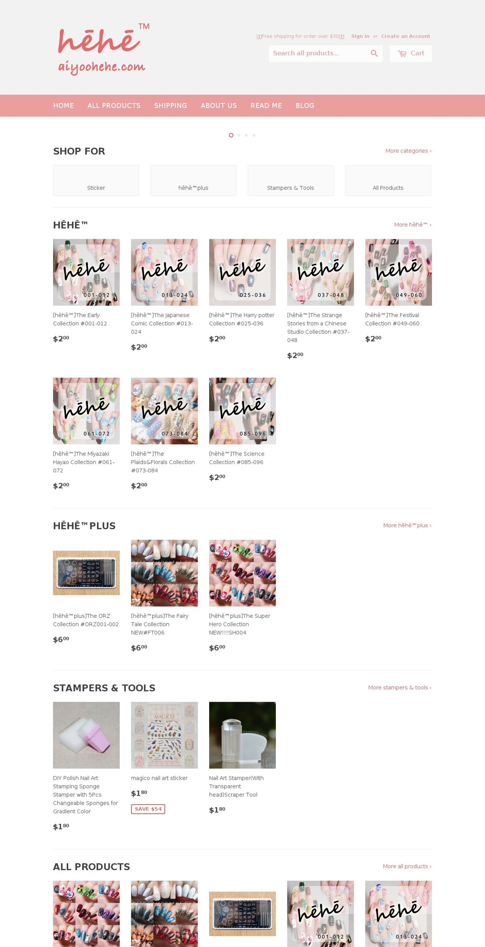 aiyoohehe.com shopify website screenshot