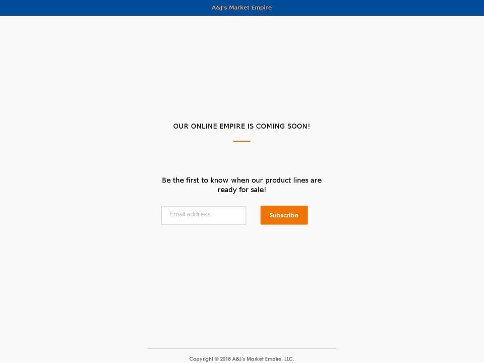 aj-empire.com — Shopify storefront screenshot