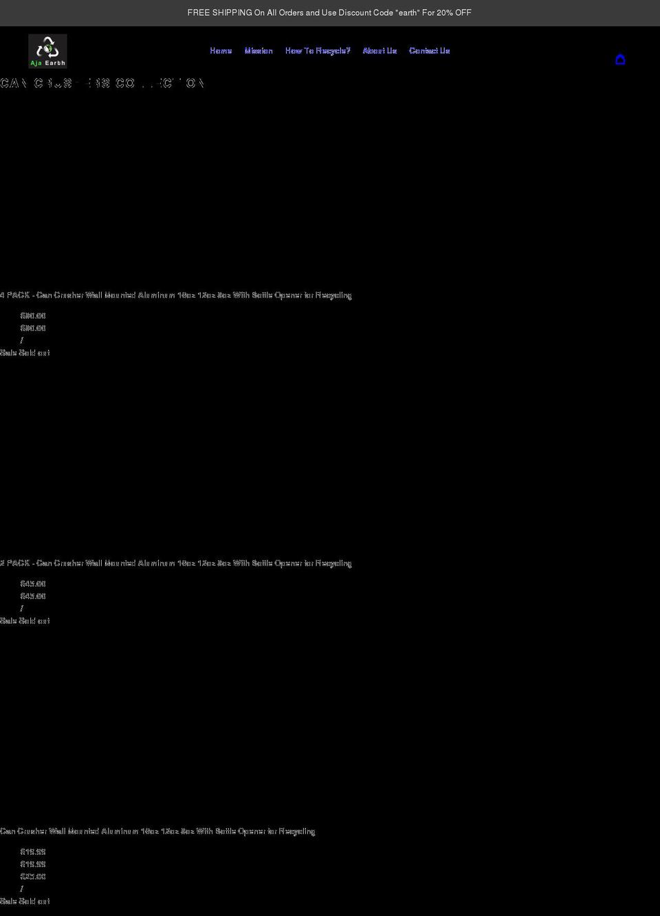 ajaearth.com shopify website screenshot