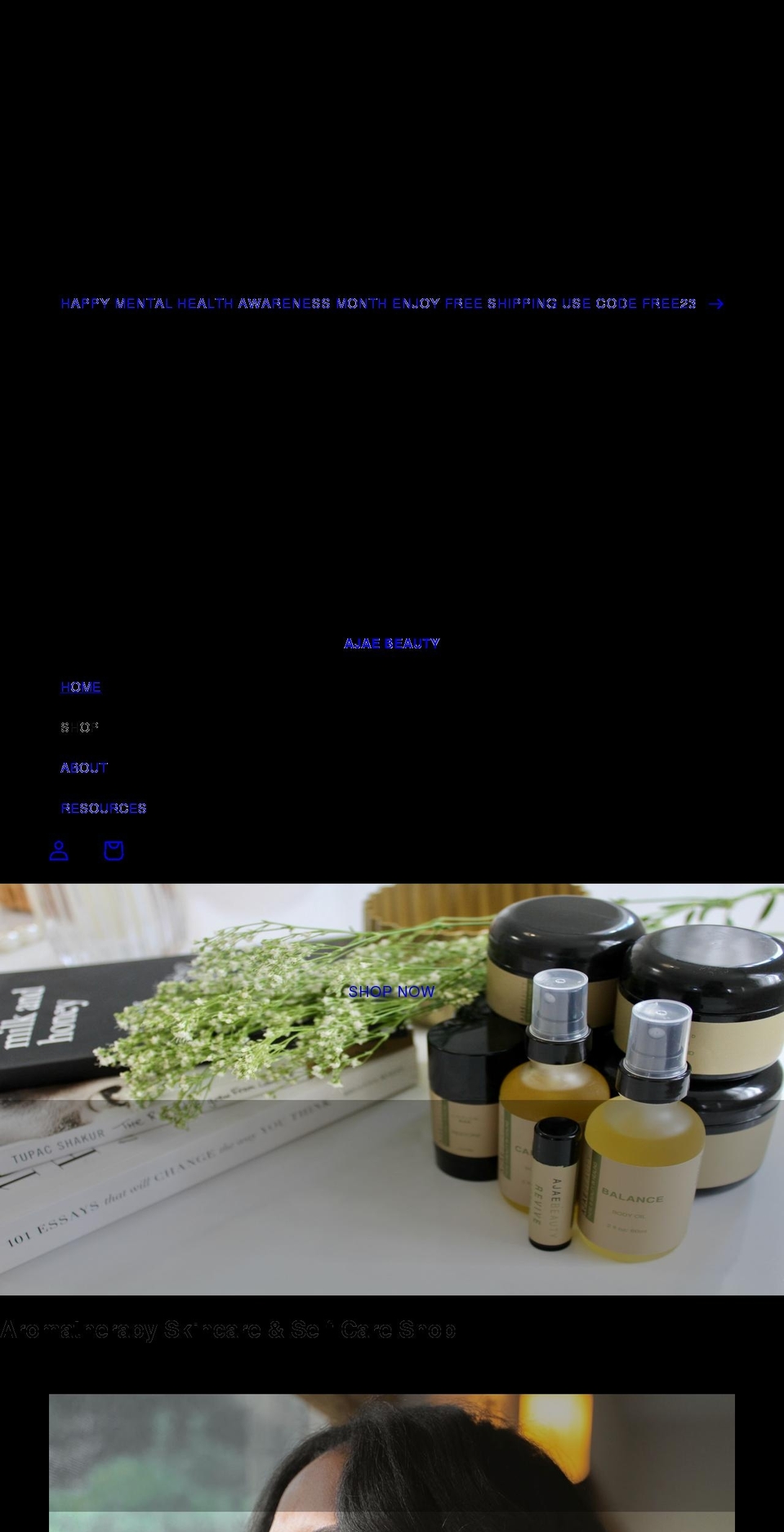 ajaebeauty.com shopify website screenshot