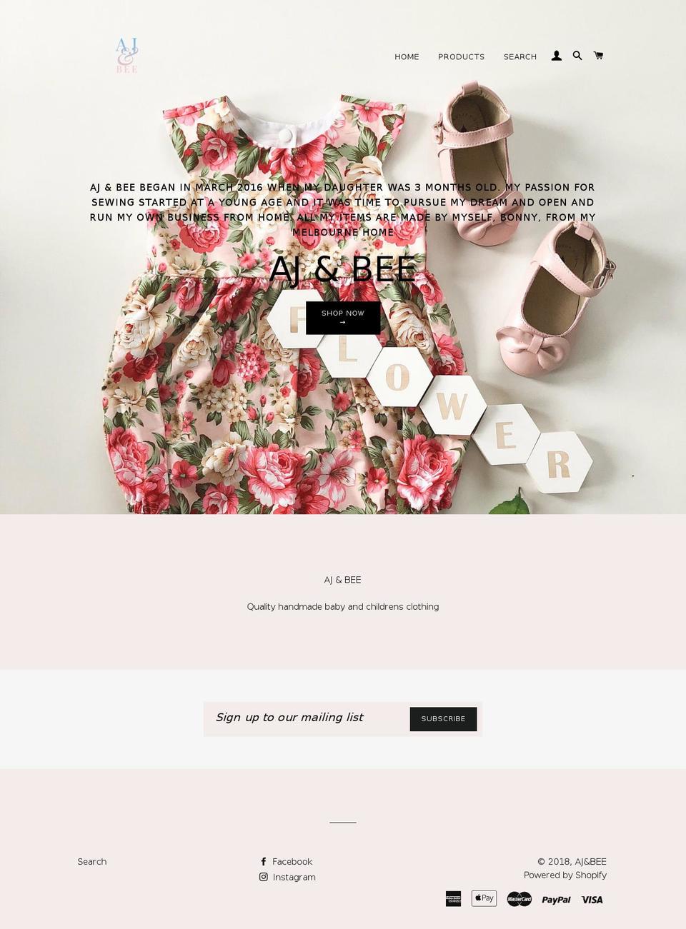ajbee.net shopify website screenshot