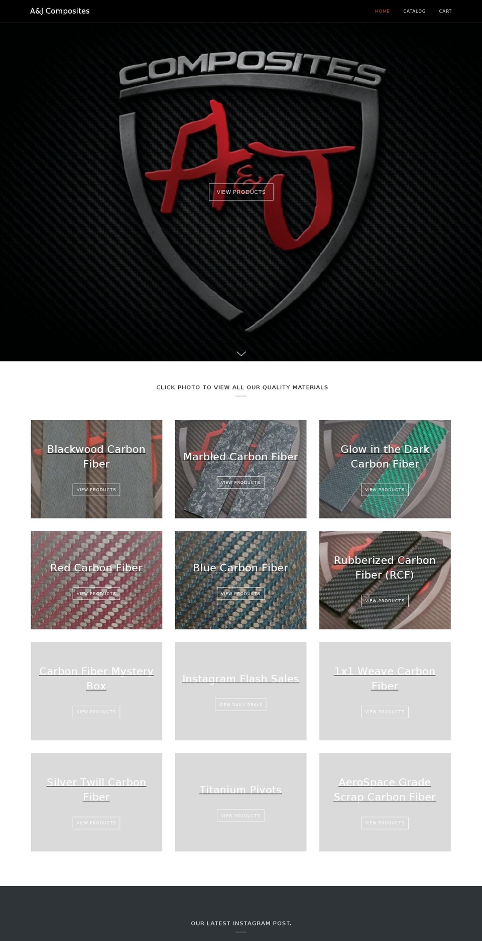 ajcomposites.com shopify website screenshot