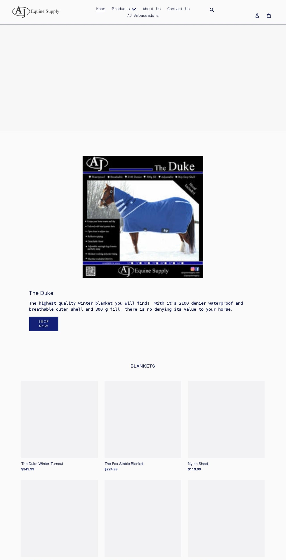 ajequinesupply.com shopify website screenshot