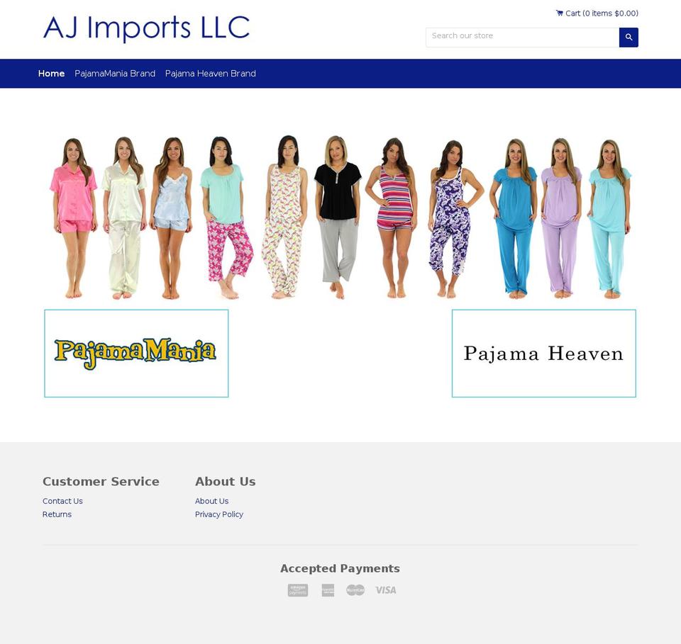 ajimportsllc.com shopify website screenshot