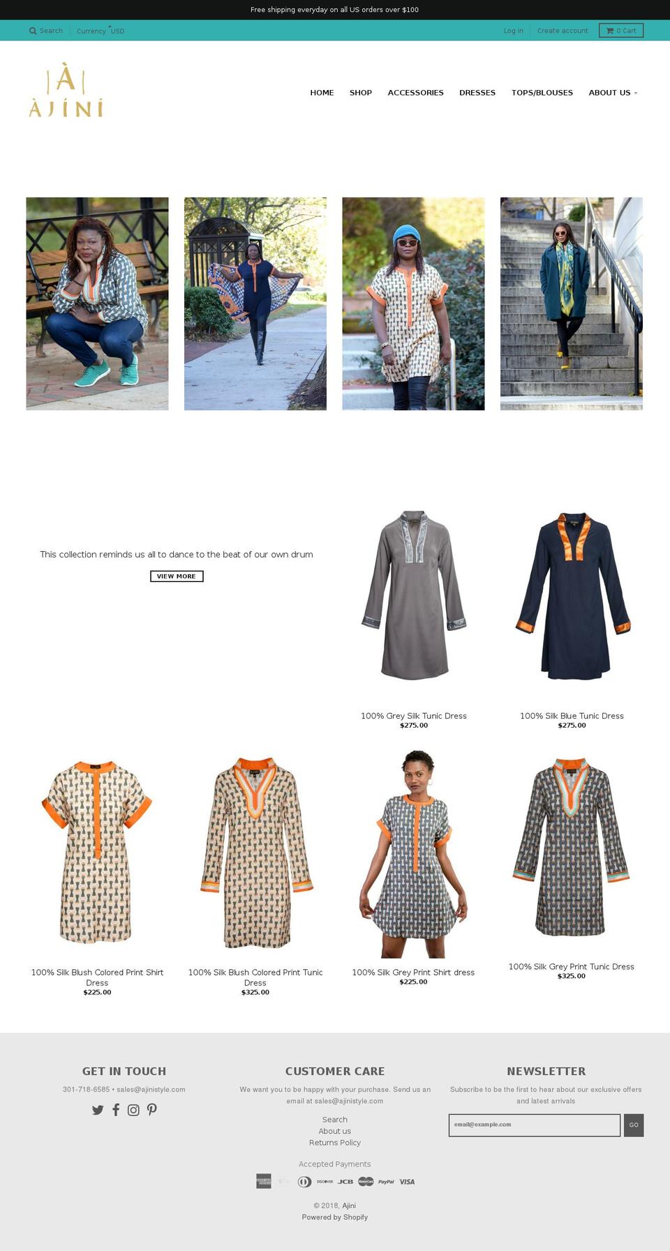 ajinistyle.com shopify website screenshot
