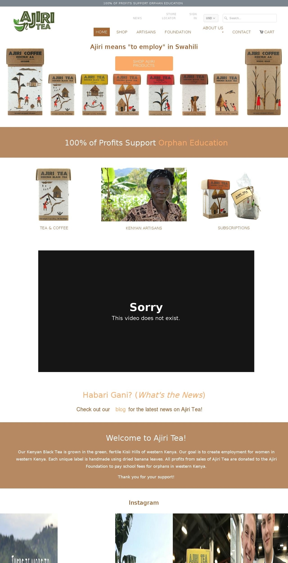 ajiritea.com shopify website screenshot