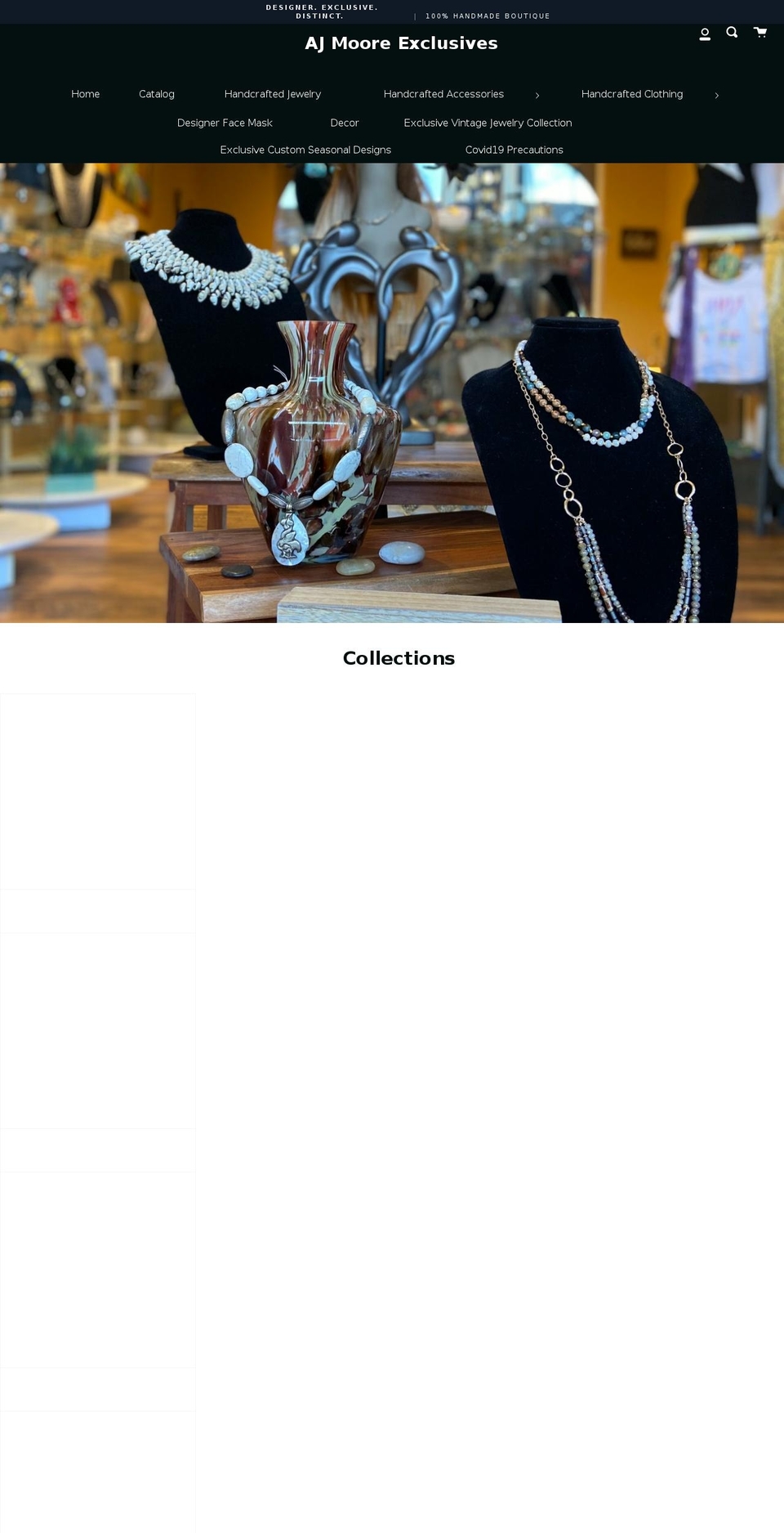 ajmooreexclusives.com shopify website screenshot