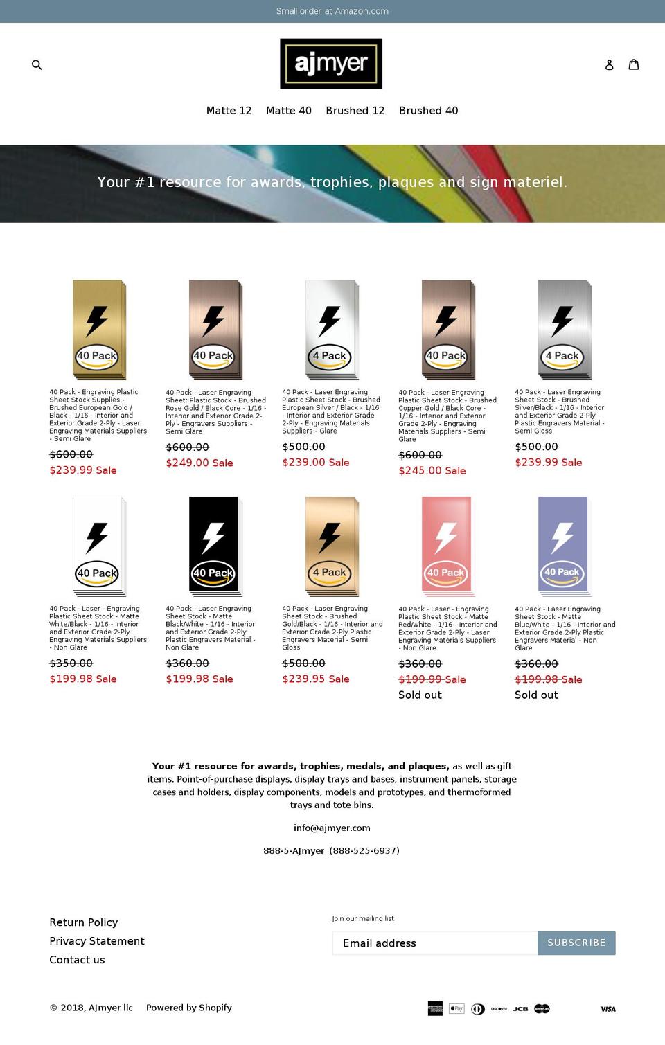 ajmyer.com — Shopify storefront screenshot
