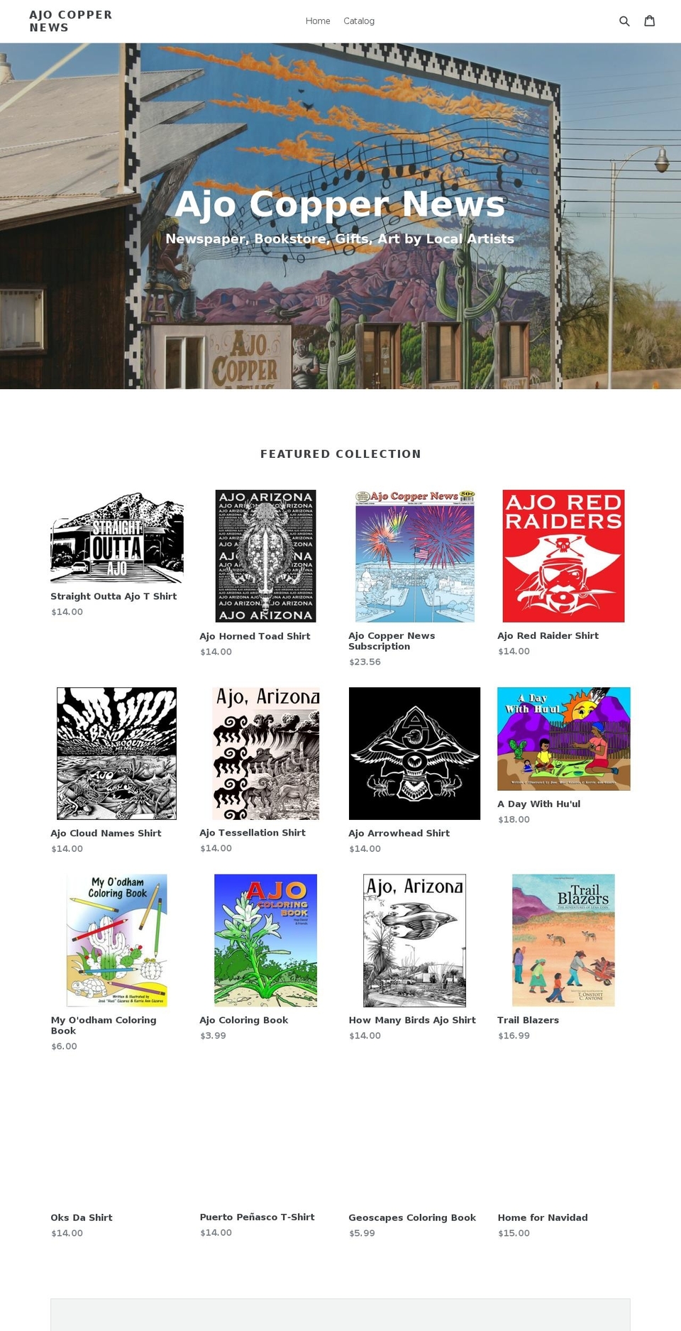 ajo-copper-news.com — Shopify storefront screenshot