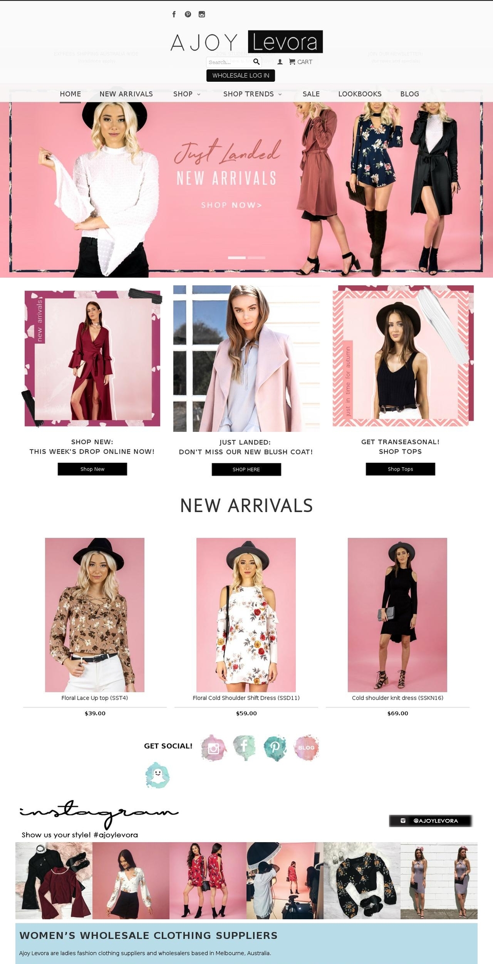 ajoylevora.com.au shopify website screenshot