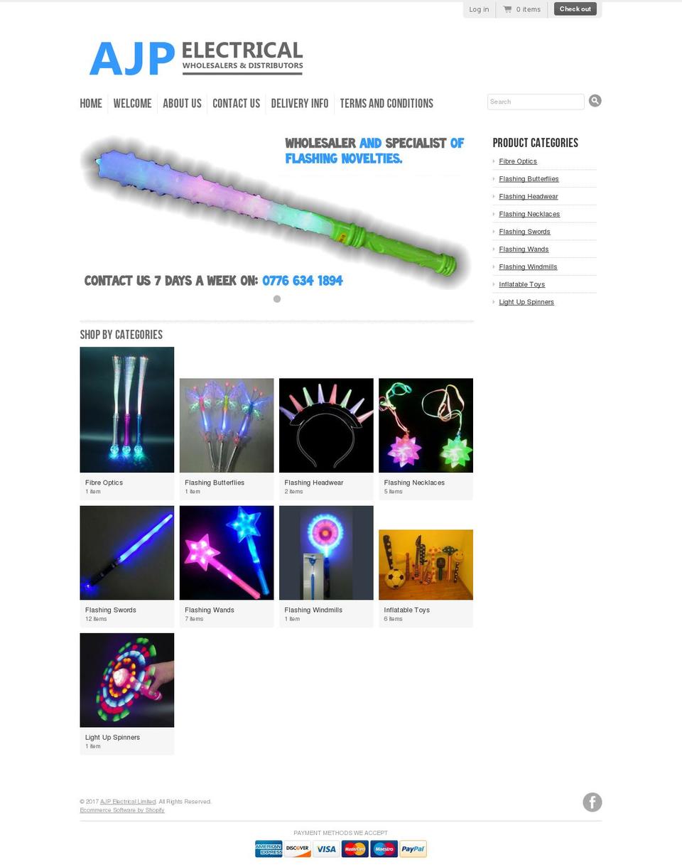 ajpelectrical.com shopify website screenshot