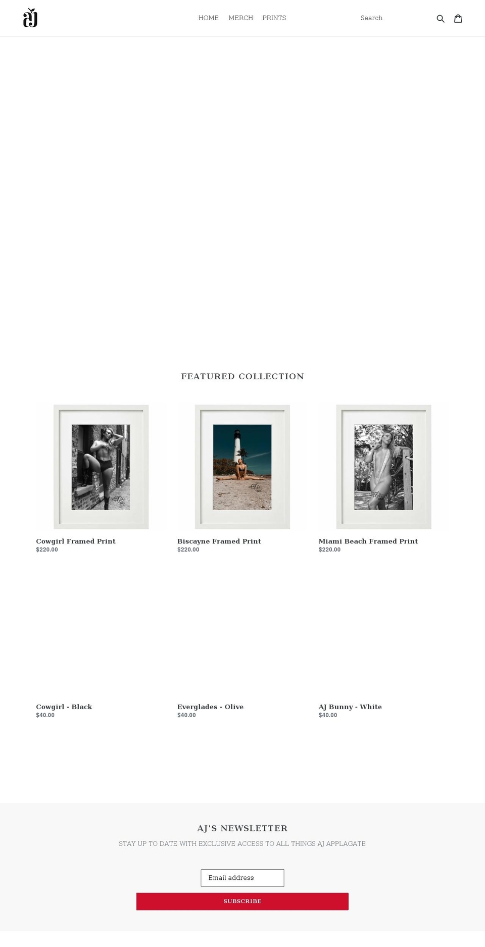 ajsmerch.com — Shopify storefront screenshot