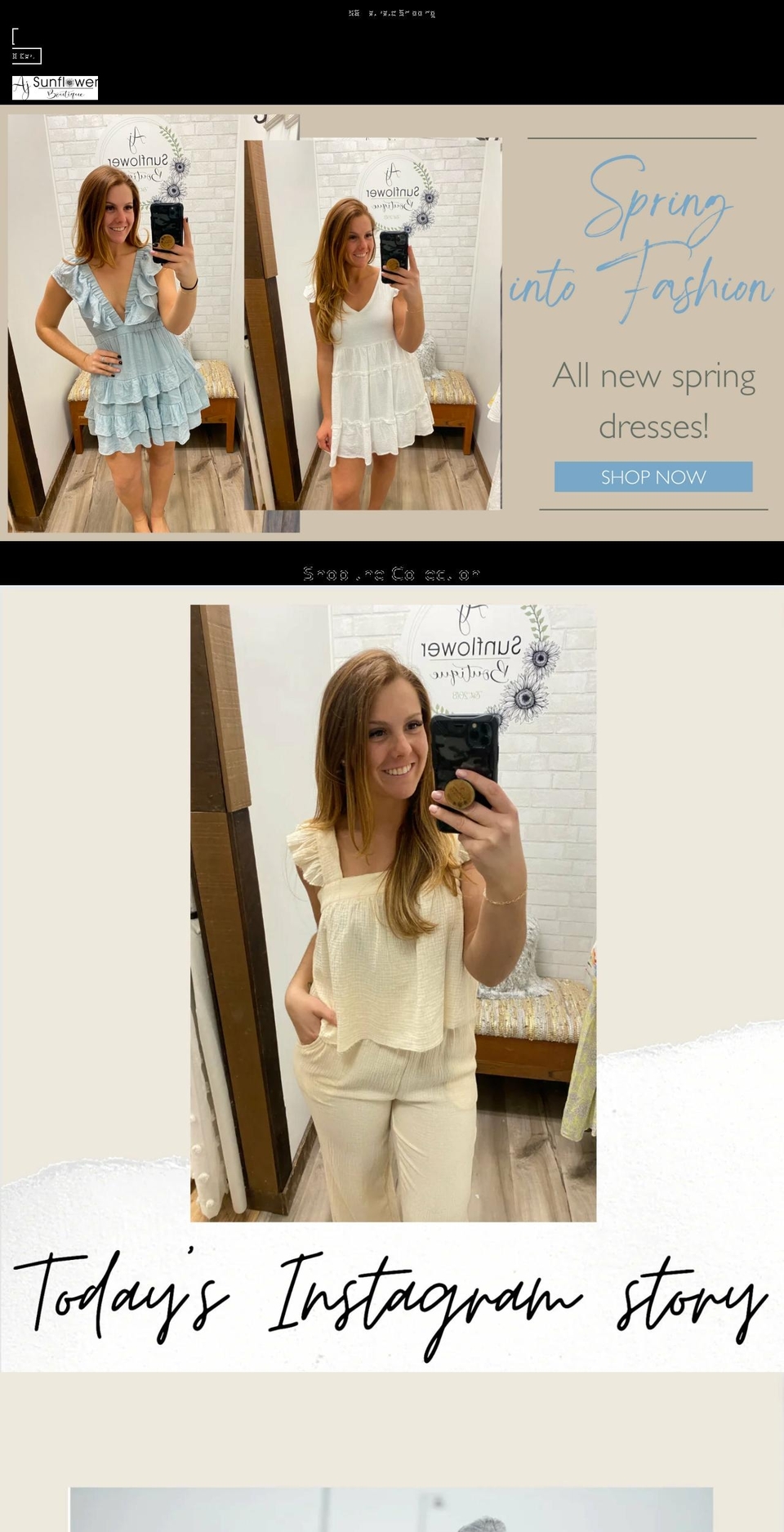 ajsunflowerboutique.com — Shopify storefront screenshot