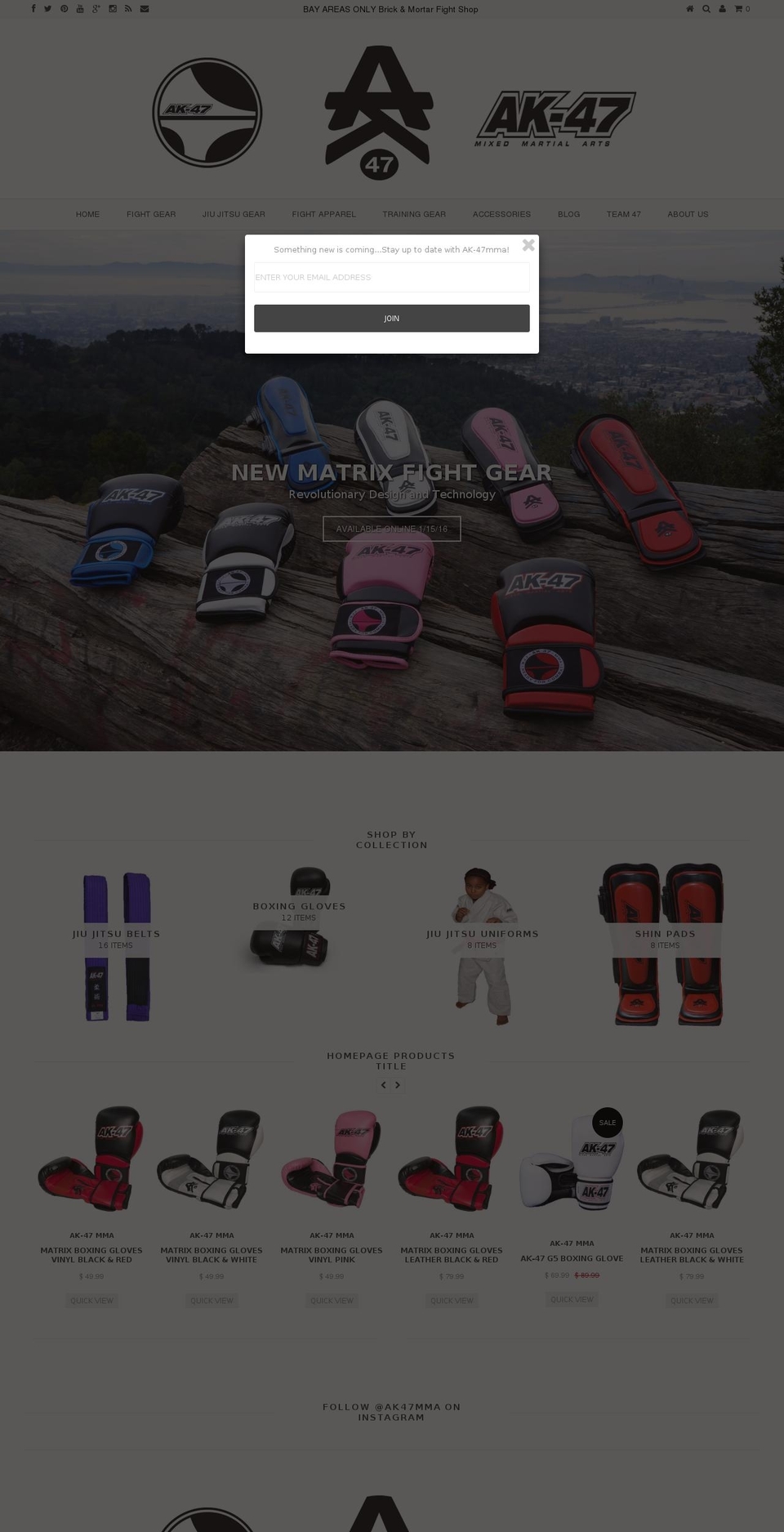 ak-47mma.com shopify website screenshot