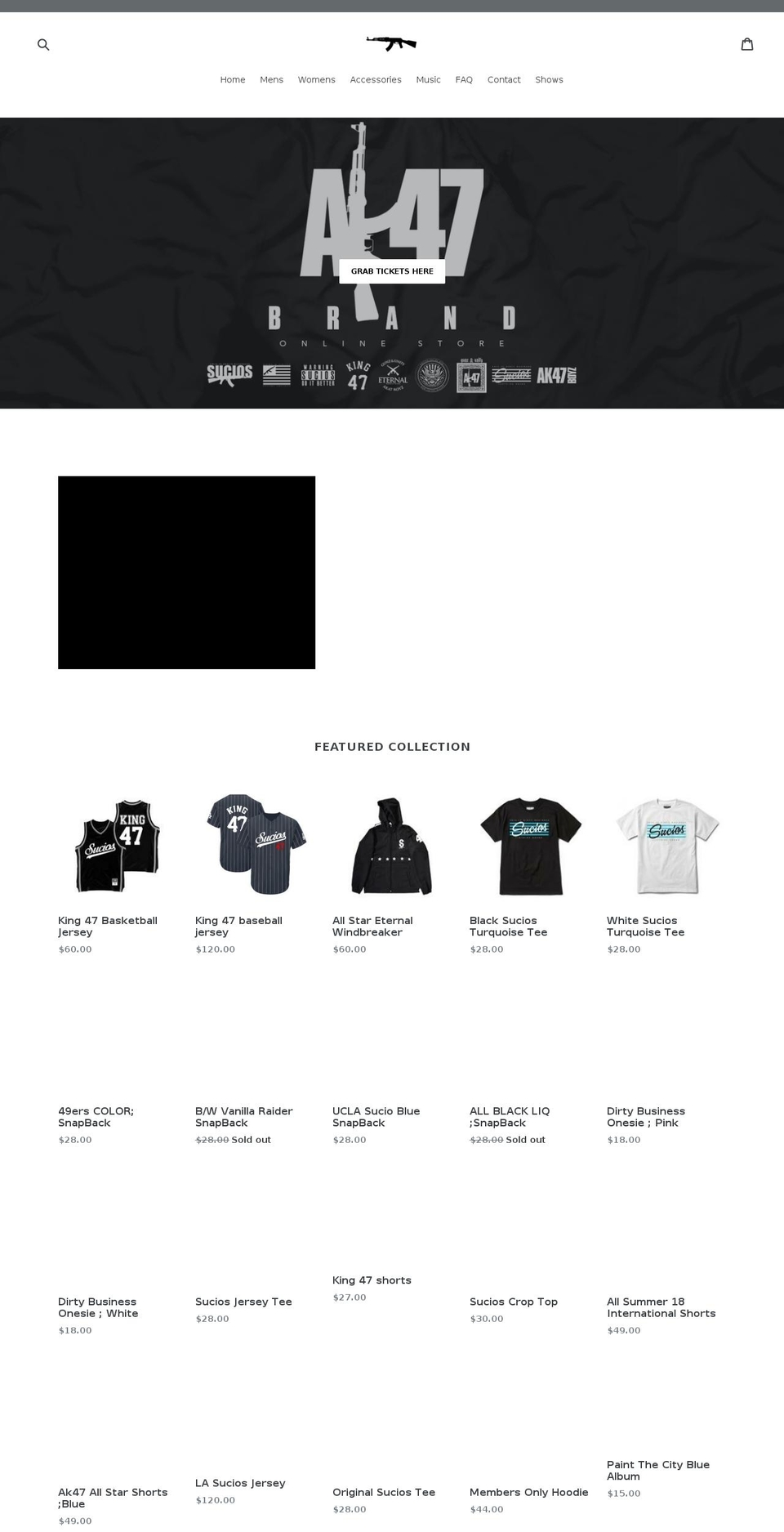 ak47boyzstore.com — Shopify storefront screenshot
