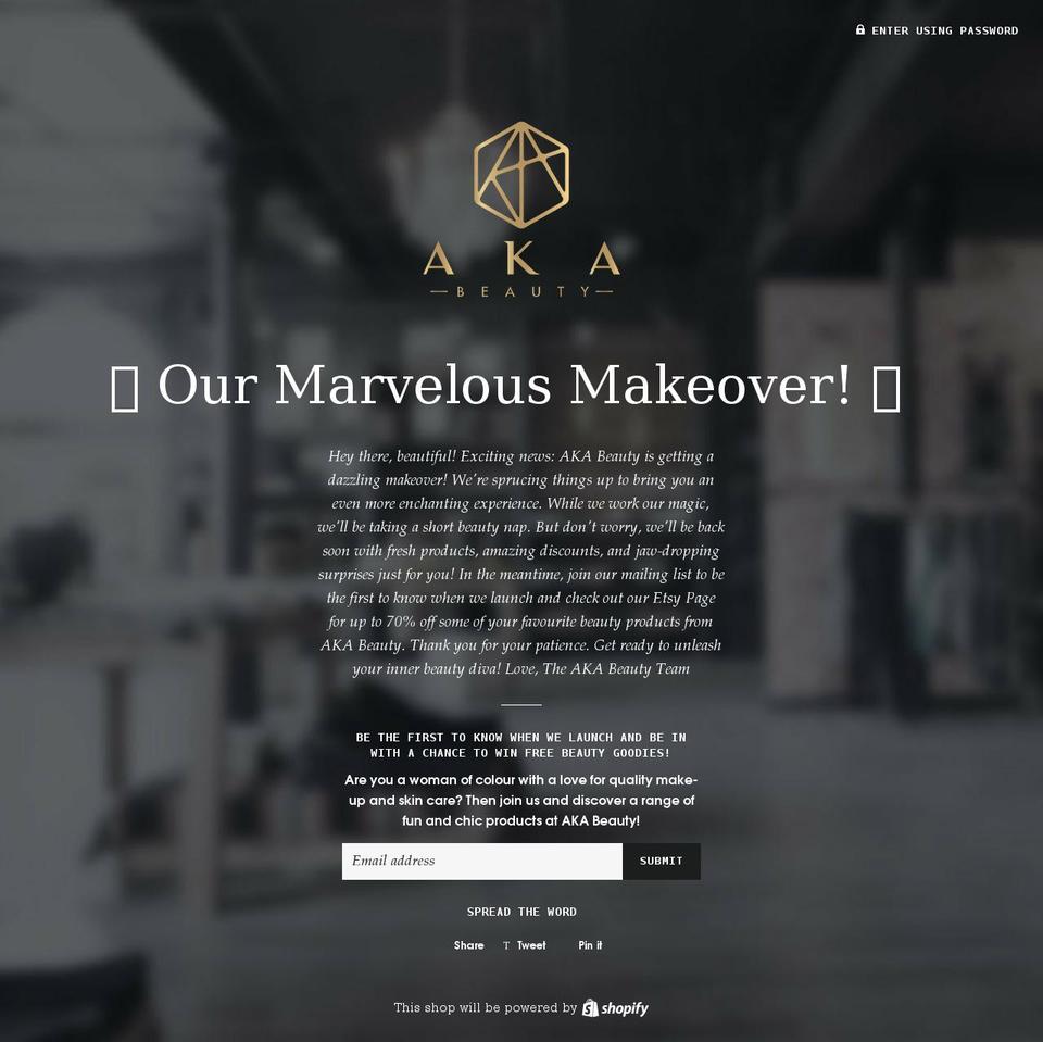 akabeauty.com shopify website screenshot