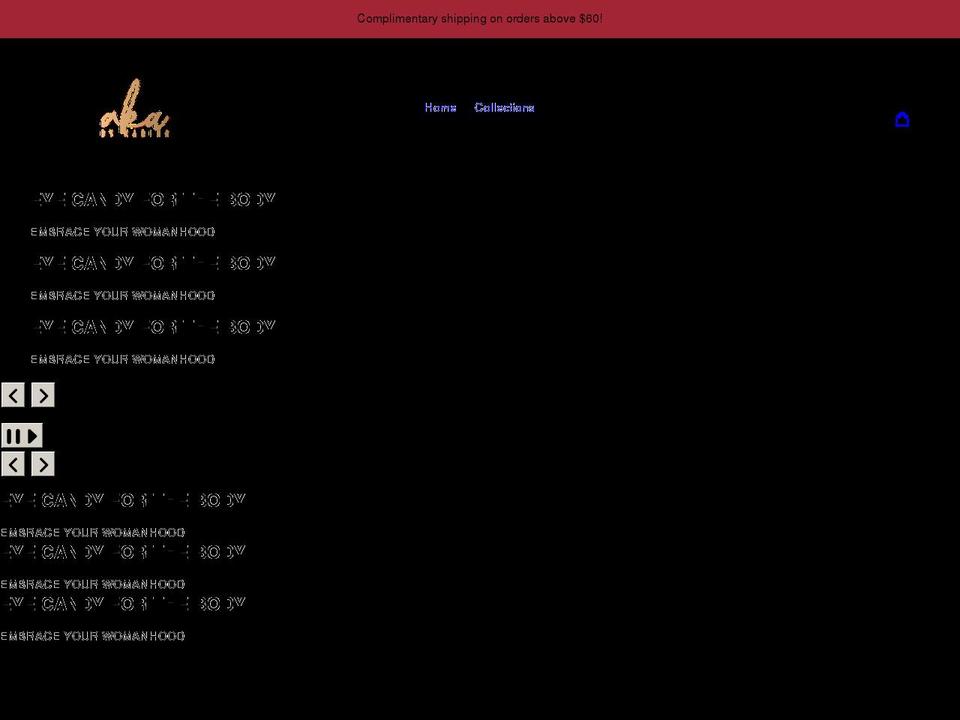 akabykarina.com shopify website screenshot