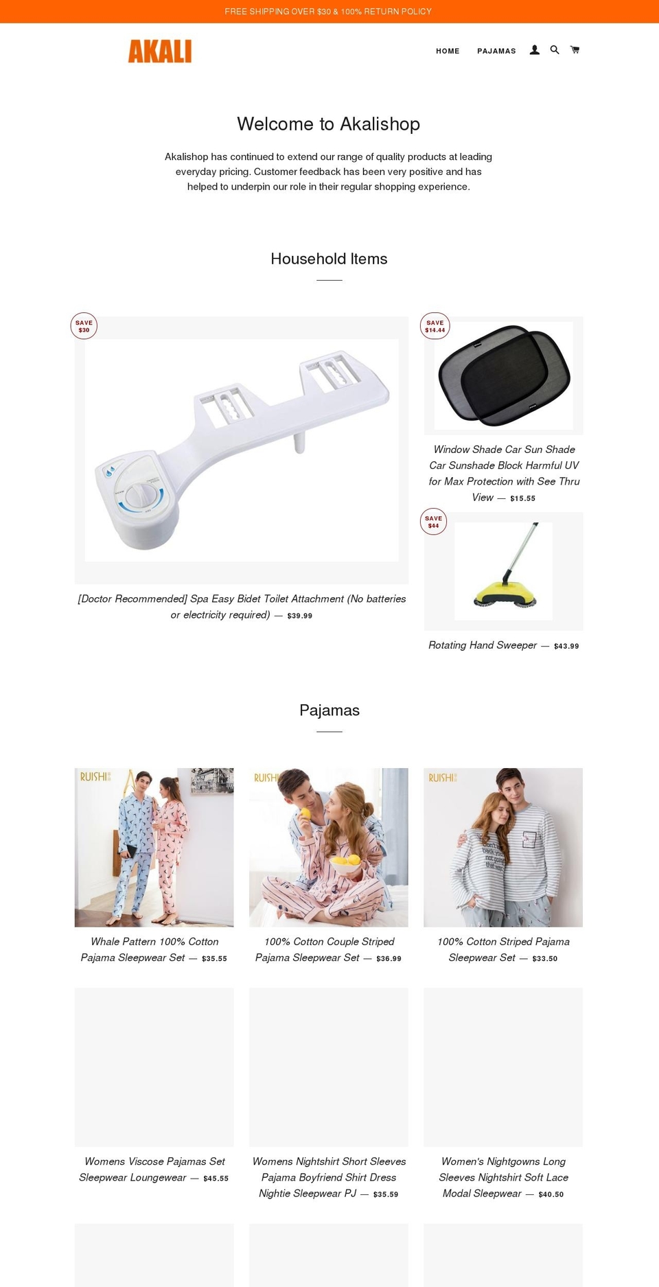 akalishop.com — Shopify storefront screenshot