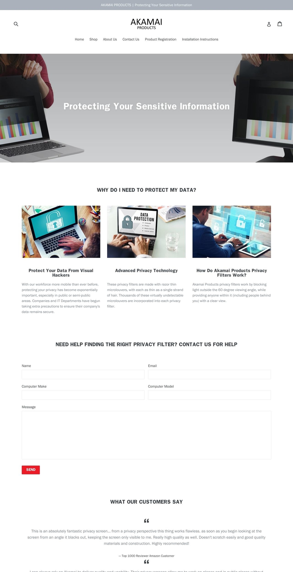 New Version With Contact Us Form Shopify theme site example akamaiproducts.com