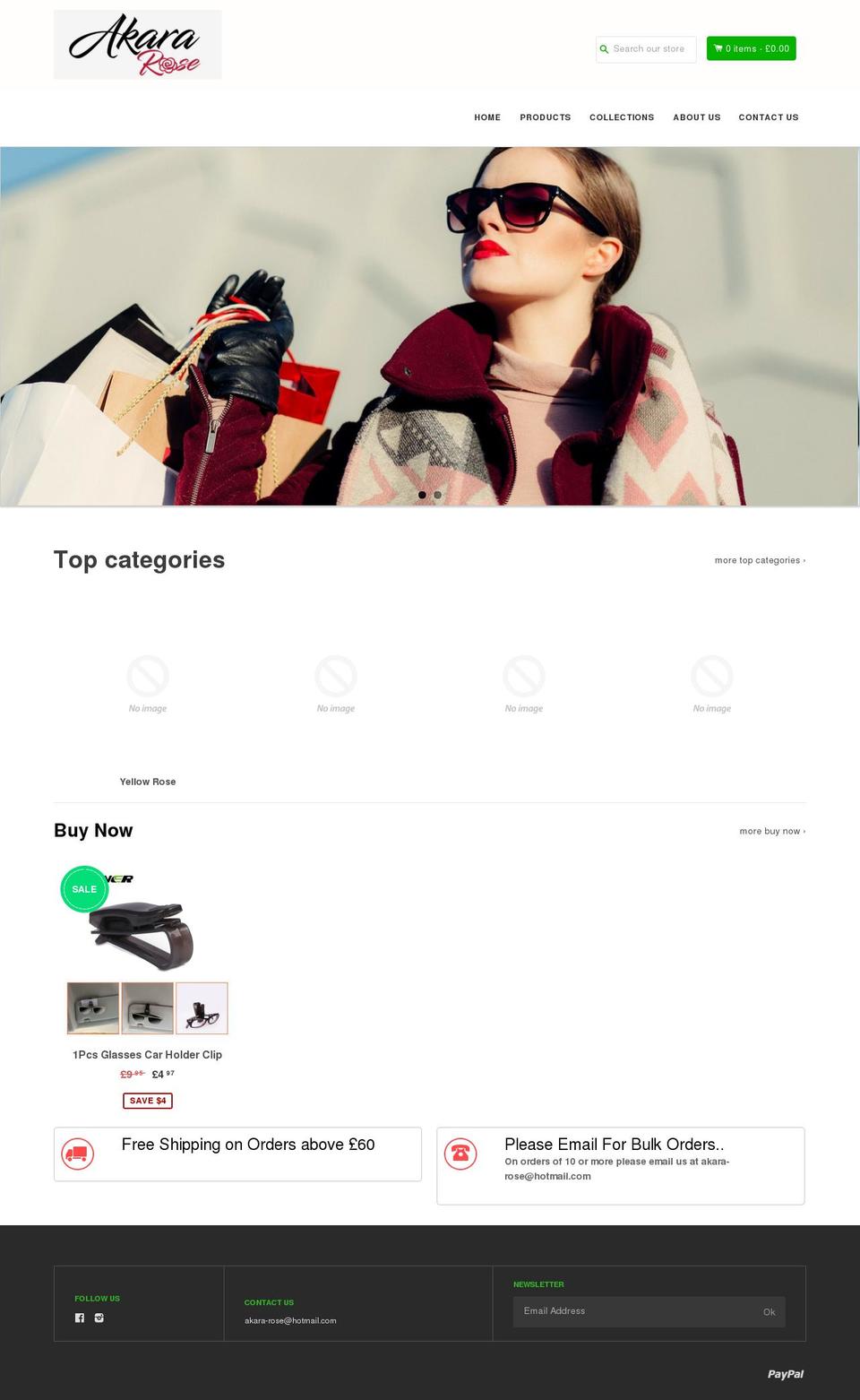akararose.com — Shopify storefront screenshot