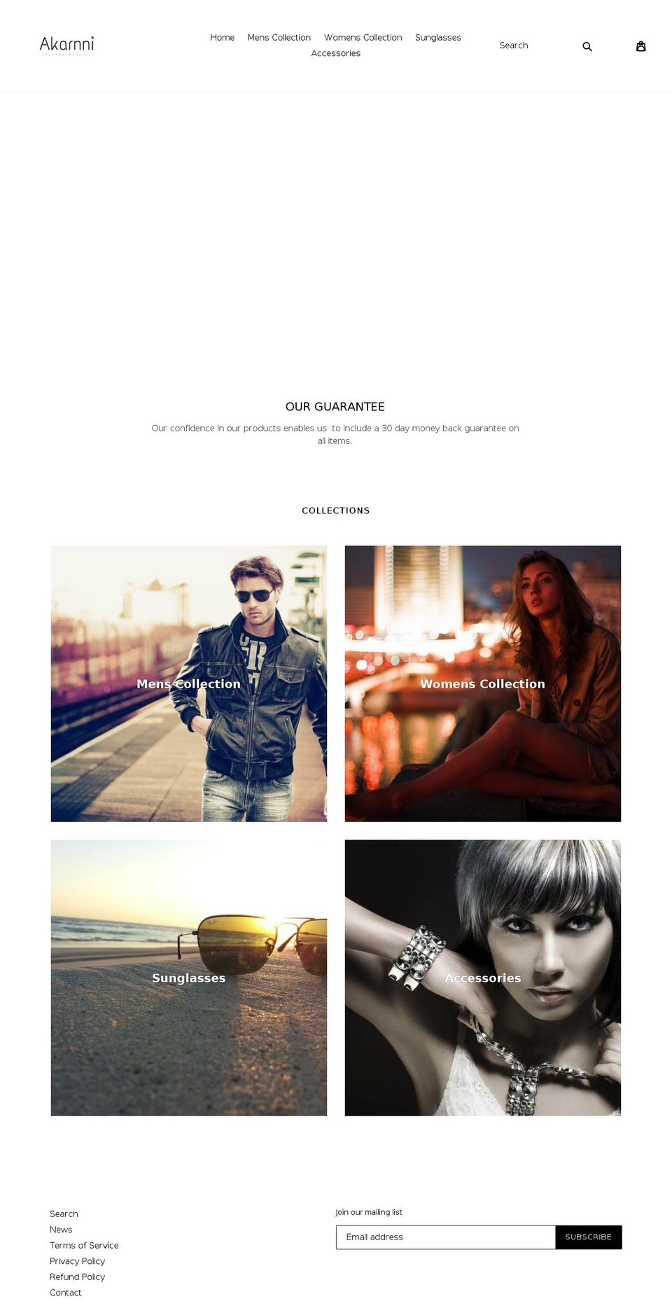 akarnni.com — Shopify storefront screenshot