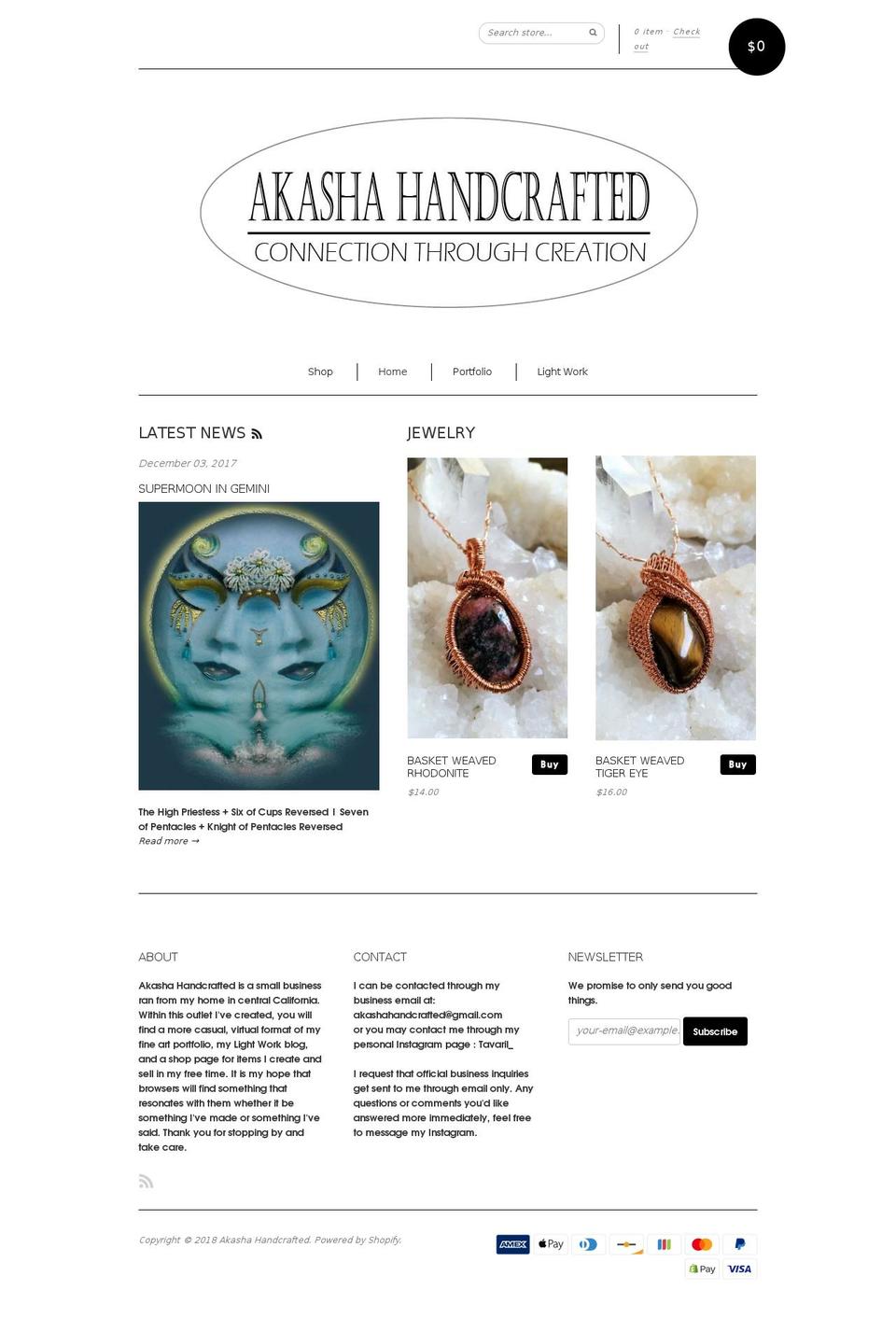 akashahandcrafted.com shopify website screenshot