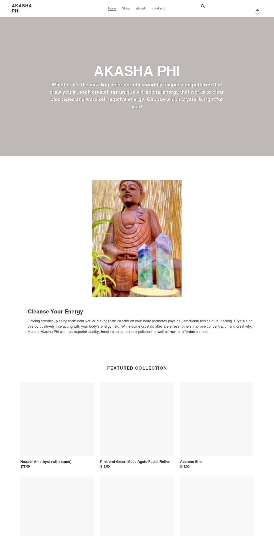 akashaphi.com shopify website screenshot