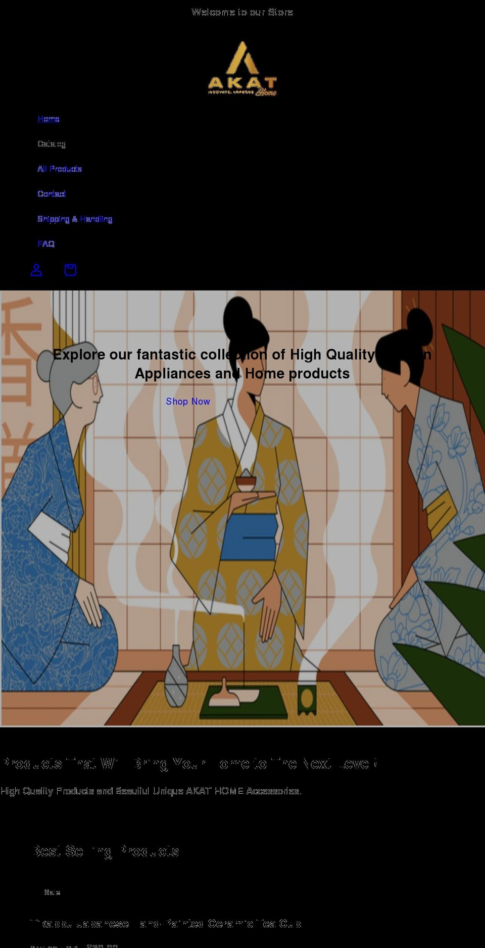 akathome.com shopify website screenshot