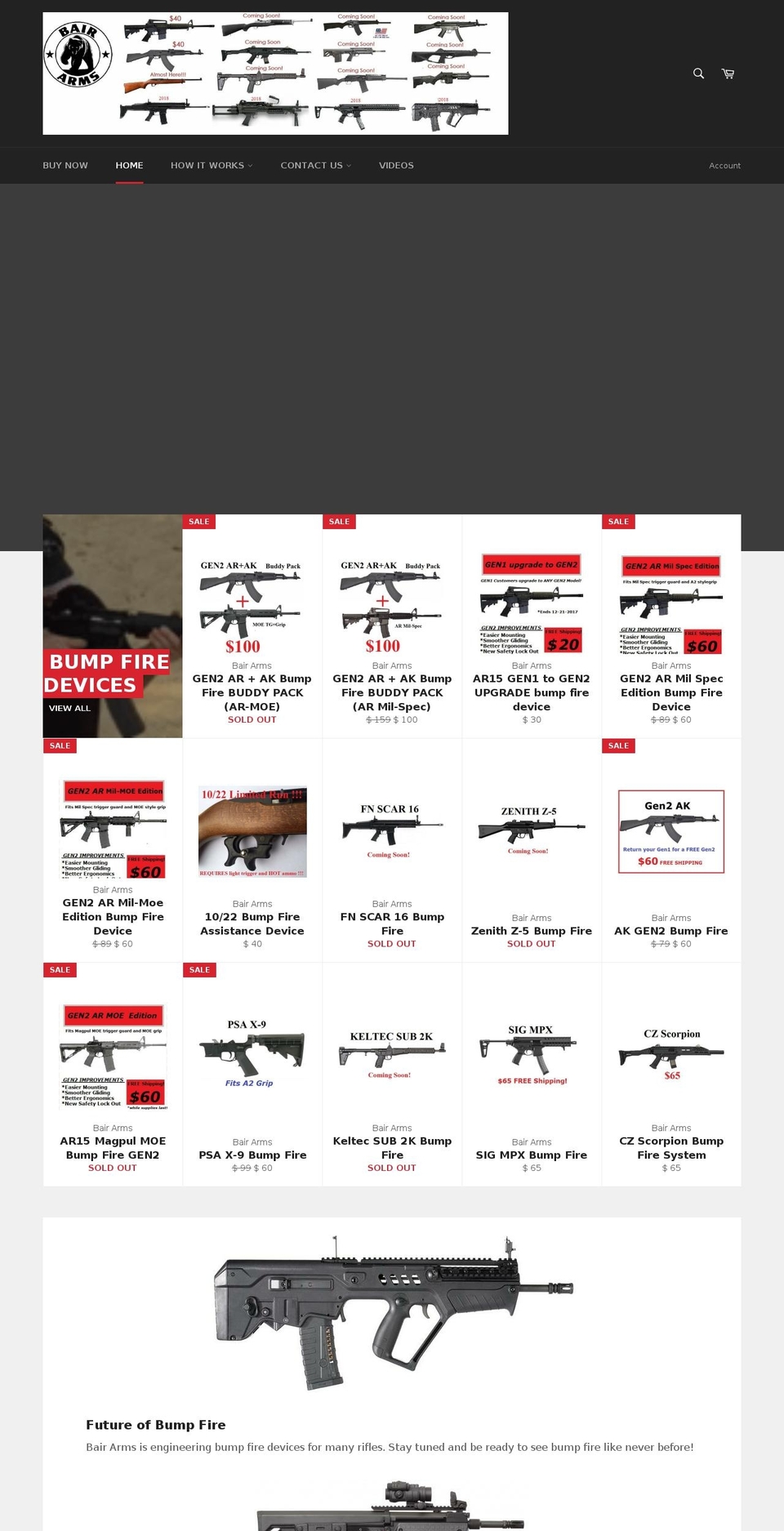 akbumpfiregrip.com shopify website screenshot