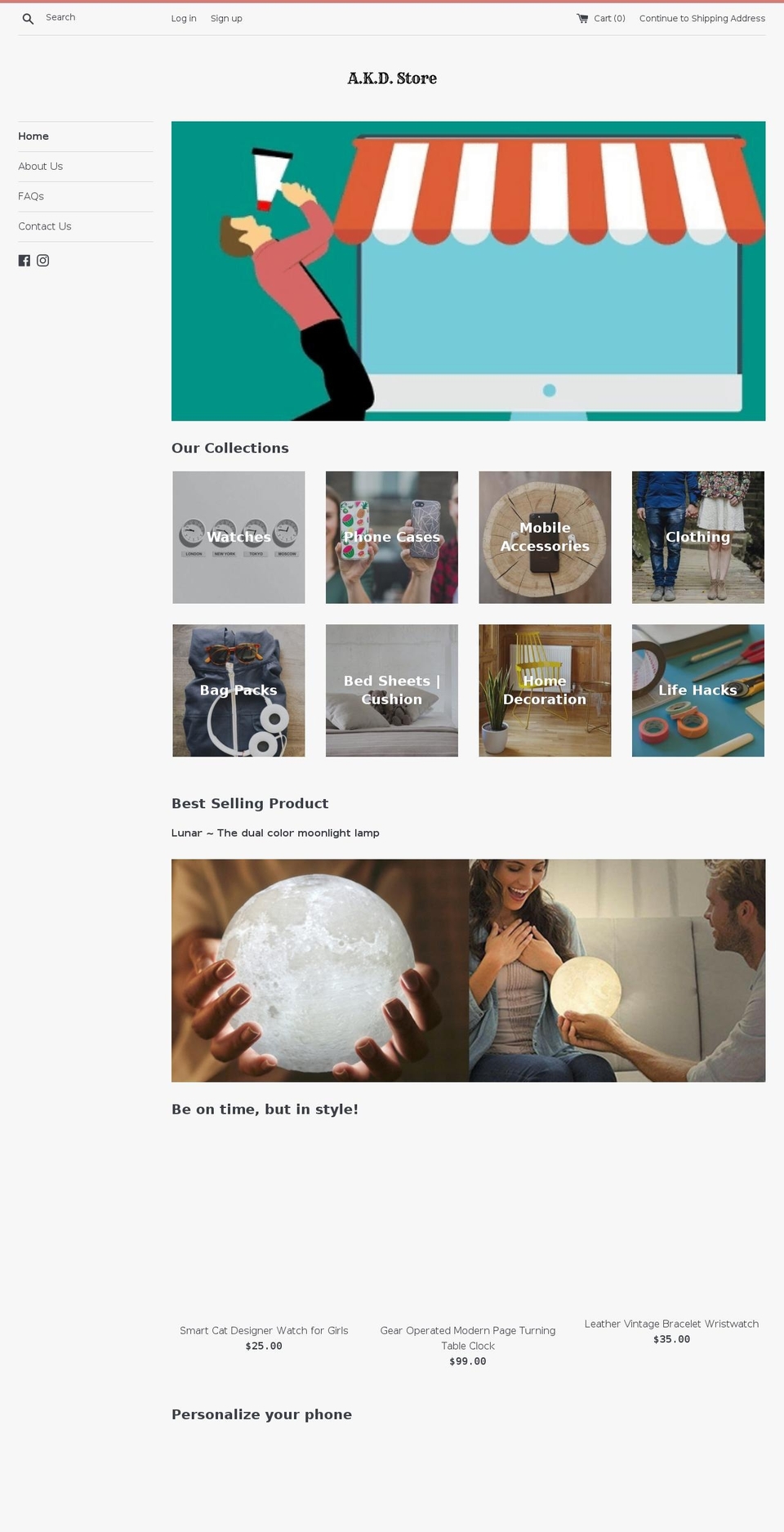 akdstore.com shopify website screenshot