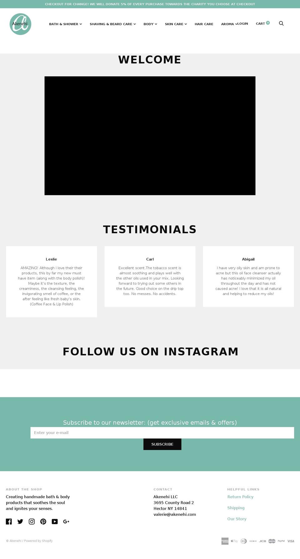 akenehi.com shopify website screenshot