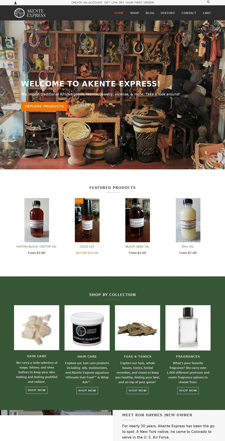 akenteexpressdenver.com — Shopify storefront screenshot